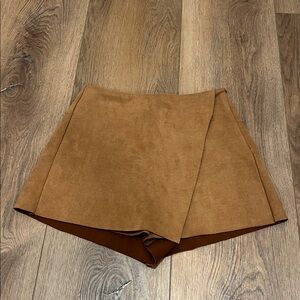 Brown Suede Skort